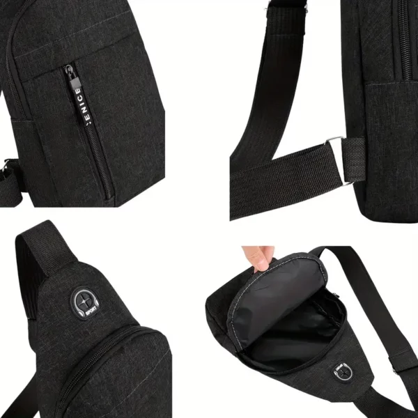 Sac Bandoulière Léger en Tissu avec Sangle Réglable – Image 5