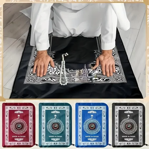 Tapis de Prière de poche avec Boussole Intégrée