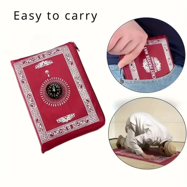 Tapis de Prière de poche avec Boussole Intégrée – Image 2